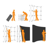 Pop Up Exhibition Displays - Curved Banners - United Flags And Flagstaffs