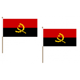 Angola Fabric National Hand Waving Flag  - United Flags And Flagstaffs