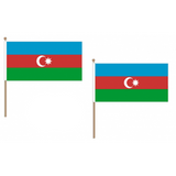 Azerbaijan Fabric National Hand Waving Flag  - United Flags And Flagstaffs