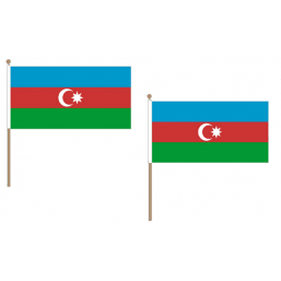 Azerbaijan Fabric National Hand Waving Flag  - United Flags And Flagstaffs