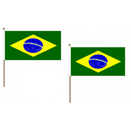 Brazil Fabric National Hand Waving Flag  - United Flags And Flagstaffs