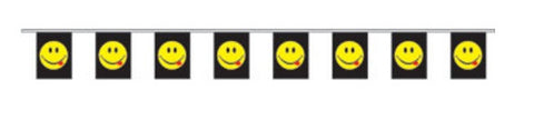 Economy Fabric Bunting - Acid Smiley  - United Flags And Flagstaffs