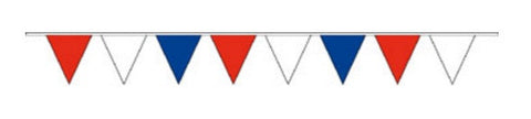 Economy Fabric Bunting - Red White Blue Flags - United Flags And Flagstaffs