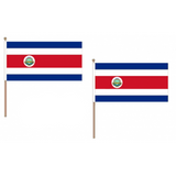 Costa Rica Fabric National Hand Waving Flag  - United Flags And Flagstaffs