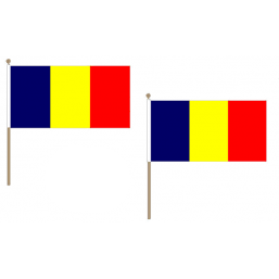 Chad Fabric National Hand Waving Flag  - United Flags And Flagstaffs
