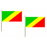 Congo Brazzaville Fabric National Hand Waving Flag  - United Flags And Flagstaffs