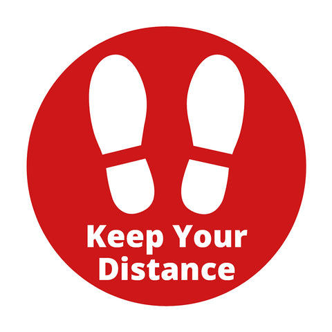 COVID SECURE - FLOOR GRAPHICS - KEEP YOUR DISTANCE (10 Pack)