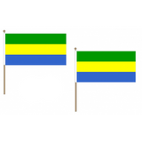 Gabon Fabric National Hand Waving Flag Flags - United Flags And Flagstaffs