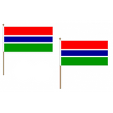 Gambia Fabric National Hand Waving Flag Flags - United Flags And Flagstaffs