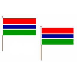 Gambia Fabric National Hand Waving Flag Flags - United Flags And Flagstaffs