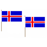 Iceland Fabric National Hand Waving Flag Flags - United Flags And Flagstaffs