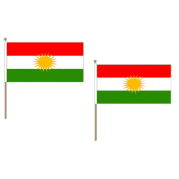 Kurdistan Fabric National Hand Waving Flag Flags - United Flags And Flagstaffs