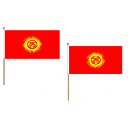Kyrgyzstan Fabric National Hand Waving Flag Flags - United Flags And Flagstaffs