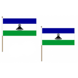 Lesotho Fabric National Hand Waving Flag Flags - United Flags And Flagstaffs