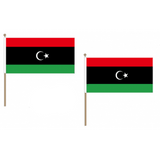 Libya Fabric National Hand Waving Flag Flags - United Flags And Flagstaffs