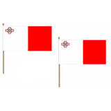Malta Fabric National Hand Waving Flag Flags - United Flags And Flagstaffs