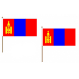 Mongolia Fabric National Hand Waving Flag Flags - United Flags And Flagstaffs