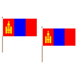 Mongolia Fabric National Hand Waving Flag Flags - United Flags And Flagstaffs