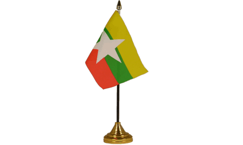 Myanmar Table Flag Flags - United Flags And Flagstaffs
