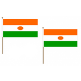 Niger Fabric National Hand Waving Flag Flags - United Flags And Flagstaffs