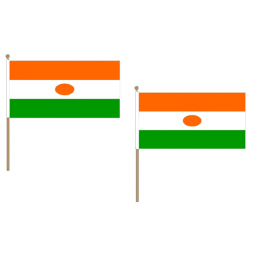 Niger Fabric National Hand Waving Flag Flags - United Flags And Flagstaffs