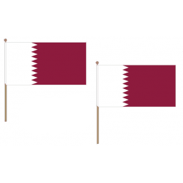 Qatar Fabric National Hand Waving Flag Flags - United Flags And Flagstaffs