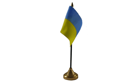 Ukraine Table Flag Flags - United Flags And Flagstaffs