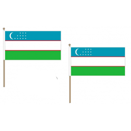 Uzbekistan Fabric National Hand Waving Flag Flags - United Flags And Flagstaffs