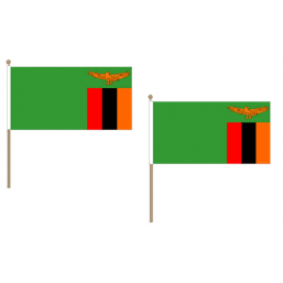 Zambia Fabric National Hand Waving Flag Flags - United Flags And Flagstaffs