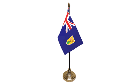 Turks and Caicos Islands Table Flag Flags - United Flags And Flagstaffs